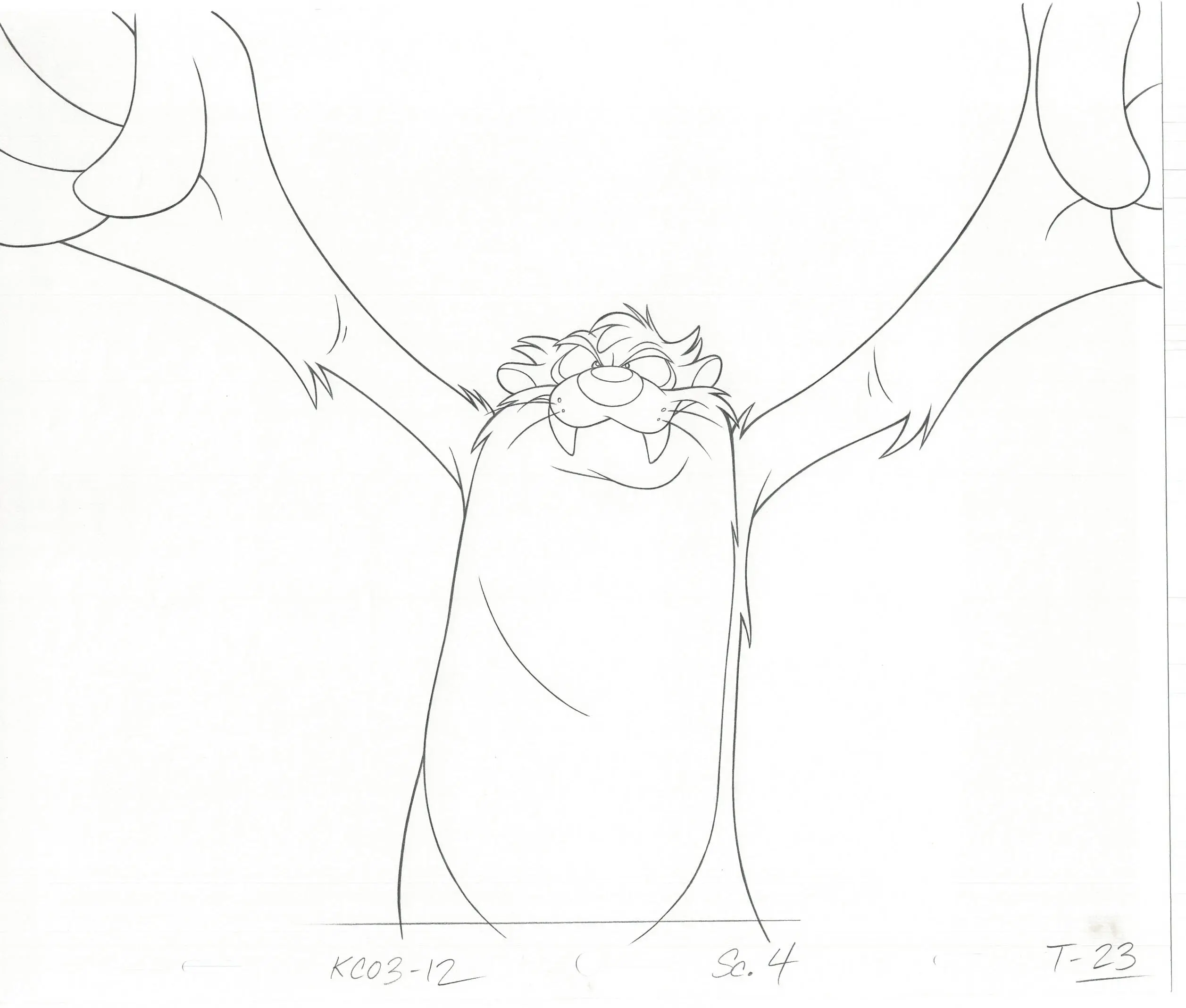 Tazmanian Devil Taz Commercial Production Animation Cel Drawing 2 LOT WB Looney Tunes BG-25