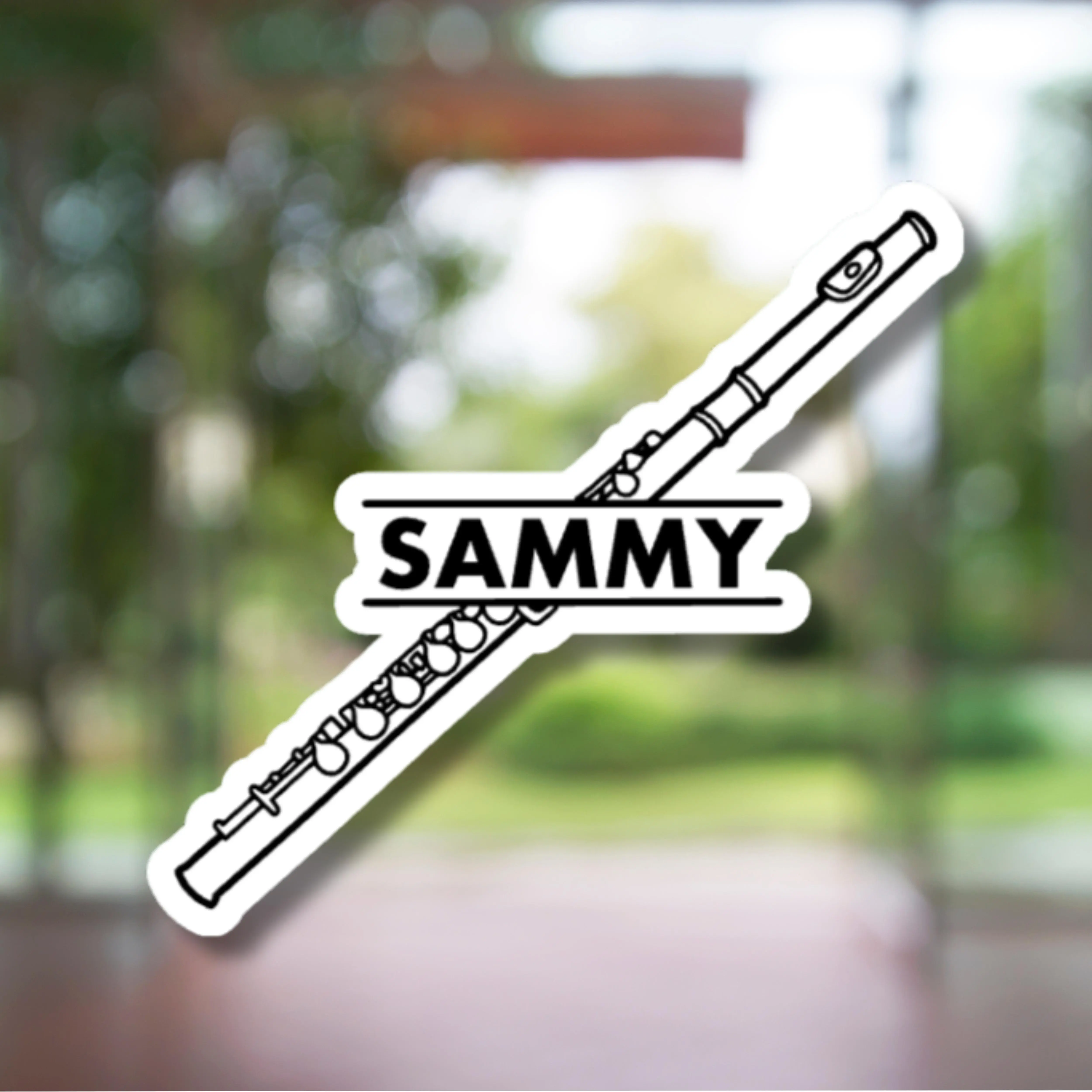 Personalized Flute Sticker - Customizable for Water Bottles Binders & Folders - Fun Musical Style Accessory