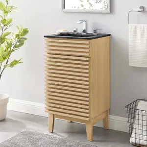 Modway Render 18" Bathroom Vanity in Oak Black