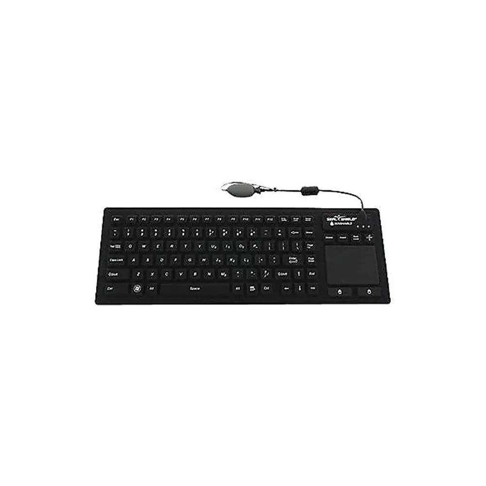 Seal Shield SealTouch Glow Waterproof Wired Keyboard with Touch Pad, Black
