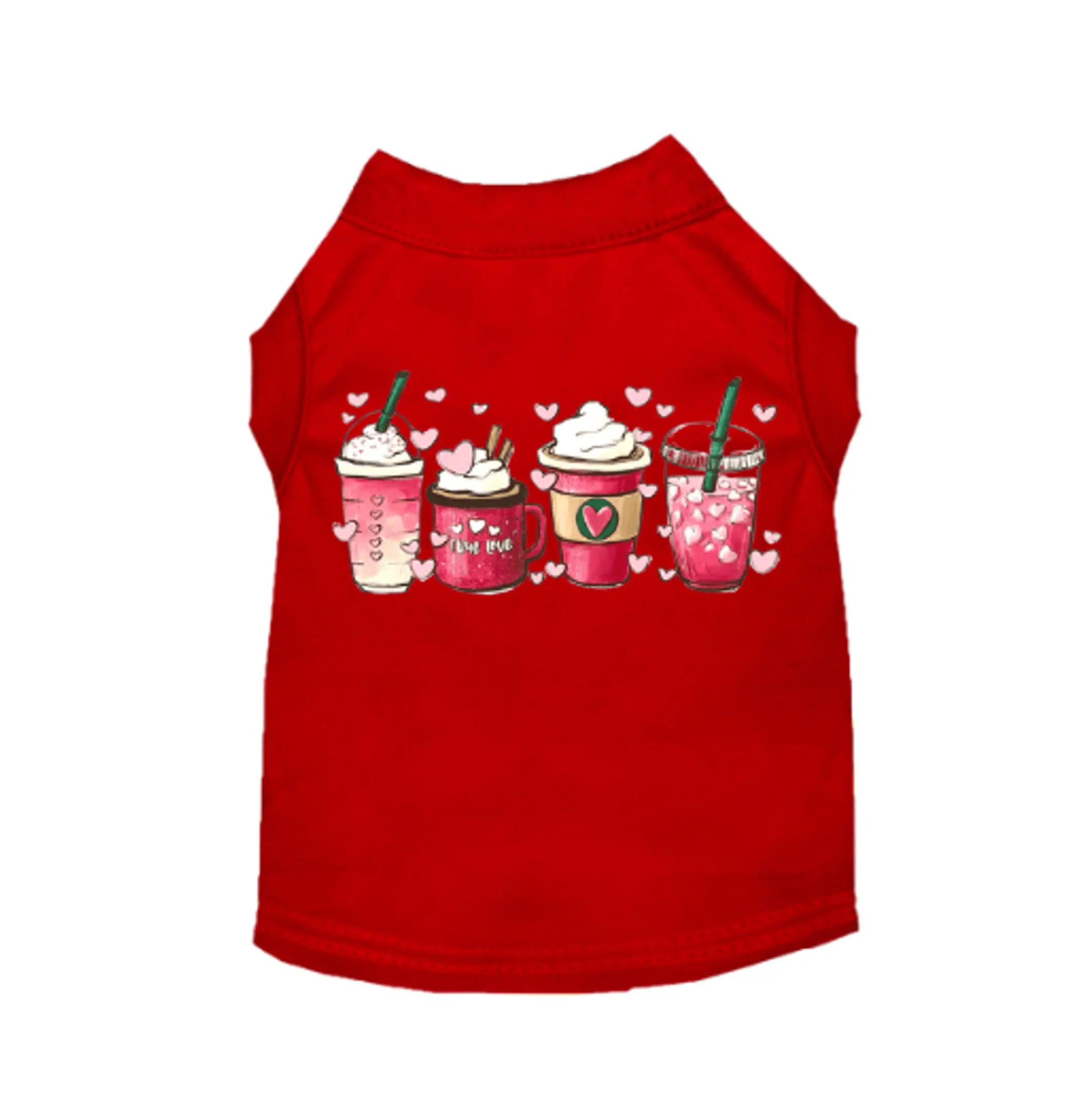 Valentine's Day Dog Tee  Sleeveless Love Shirt with Ruffle  Small/Medium Breed Clothes  Cute Valentine Outfit for Pets  Holiday Apparel