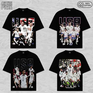 Vintage USA National Team Collection Soccer Graphic Tee - Christian Pulisic & USMNT Legends Bootleg Shirt, 100% Cotton Oversized Streetwear, Patriotic American Football Fan Gift, The Big Tournament 2026 Turf Edition