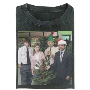 The Office Christmas Tree Vintage Shirt, Michael Scott Dwight Schrute Jim Halpert Pam Beesly Christmas T-Shirt, Funny Office Holiday Tee, The Office TV Show Shirt, Gift for Men, Gift for Women, Crew Neck T-shirt, Trending T-shirt