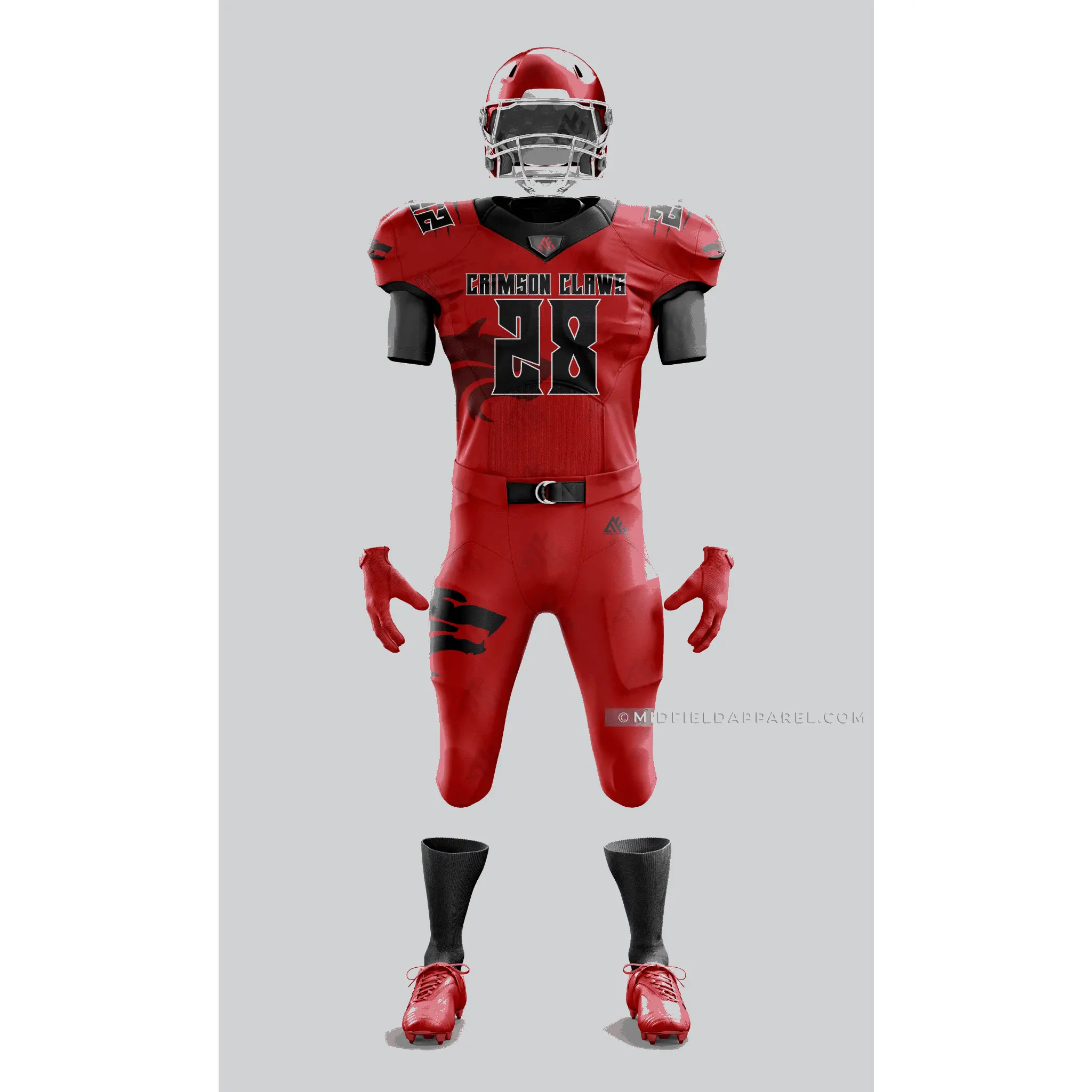 Crimsonclaw Red American Football Uniform