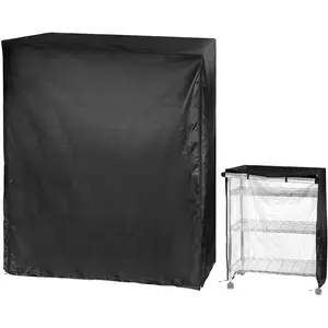QWORK Wire Rack Cover - 60"x24"x72", Oxford Cloth, Keeps Rack Clean, for Home, Office, Storage & Garage, Black