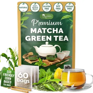 TOG999 Premium Matcha Green Tea Bags 60 Count – Sencha Blend with Spearmint & Orange, Refreshing Flavor, Vegan, Gluten Free, Daily Wellness Tea