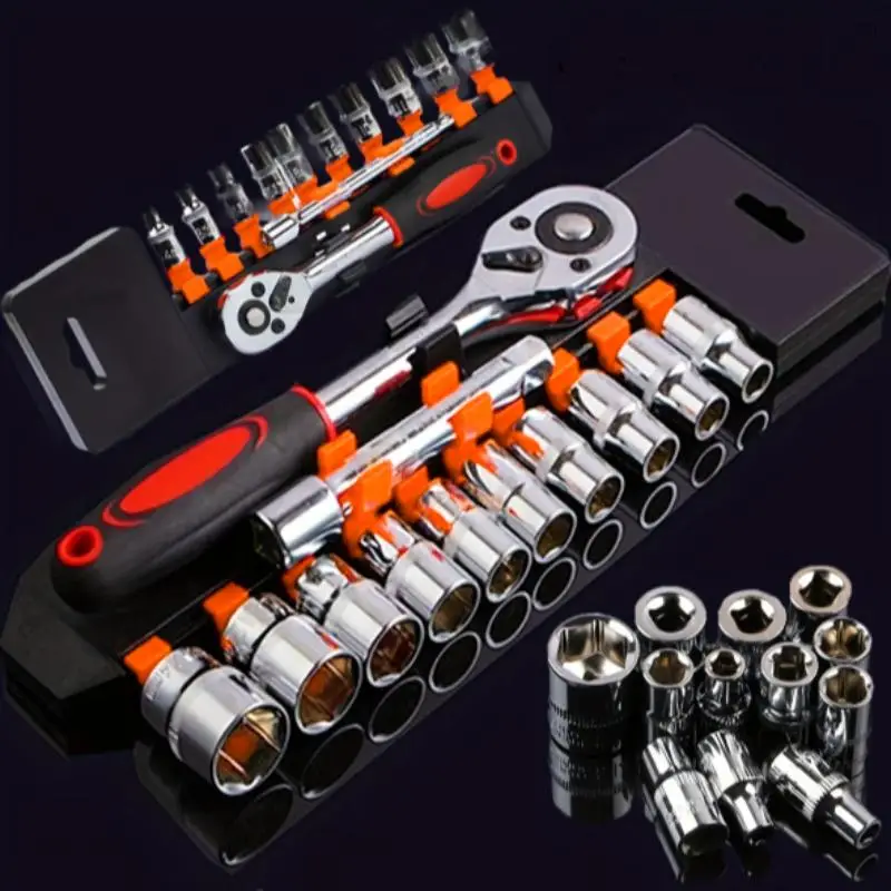 1/4 Inch Wrench Socket Set for Summer, 1 Set Car Boat Motorcycle Bicycle Repairing Tool, Professional Mechanic Hardware Tool Set