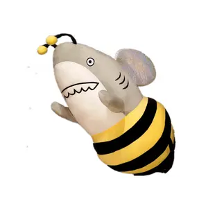 Shark Bee Doll, Shark Bee Plush Toy, Shark Dog Pillow Doll, Cloth Doll, Internet Celebrity Birthday Gift for Girls