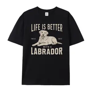 Life Is Better With A Labrador Graphic T-Shirt, Dog Lover Cotton Comfort Tee, Vintage Pet Fashion Outfit, Casual Labrador Shirt, Ideal Birthday & Dog Parent Gift for Him/Her