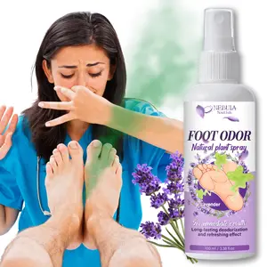 Lavender Plant-Based Foot Deodorant Spray, Odor Control & Antibacterial, Quick-Dry, Shoe & Sock Use, Foot Care Spray, Fragrance