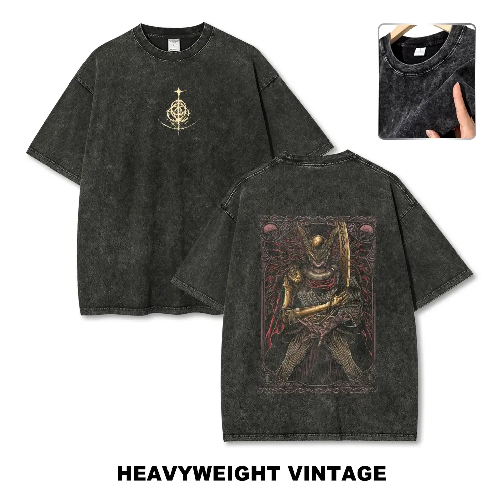 Men's Elden Ring Vintage 90s Graphic Tee, Oversized Streetwear Top, Funny Design, Suitable for Vacation Outfits