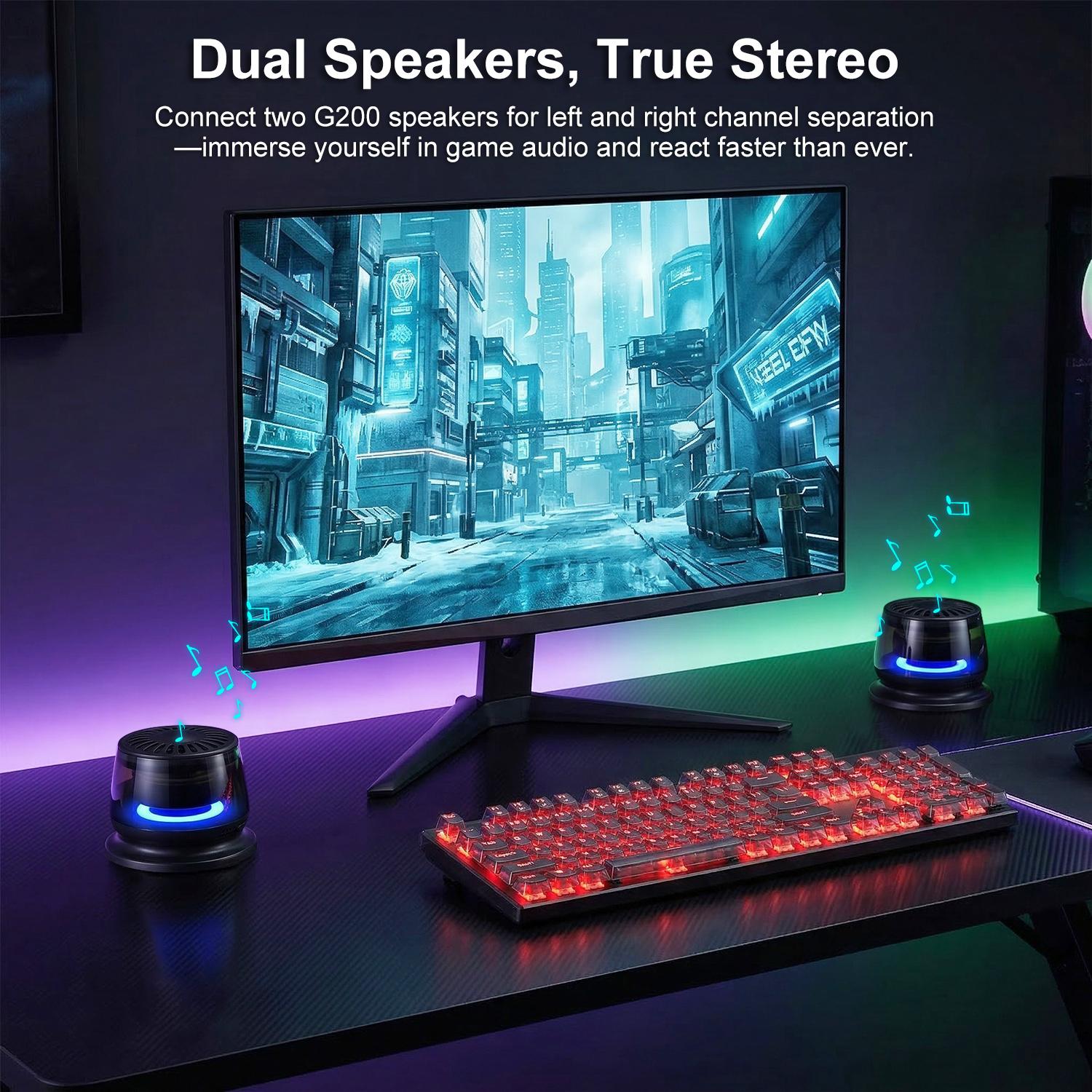 G200 Magnetic Bluetooth Speaker,Portable Mini Bluetooth Speaker with Phone Stand,Game Mode,7H Playtime,TWS,RGB Light,Perfect Teen Gift for Camping & Home Decor