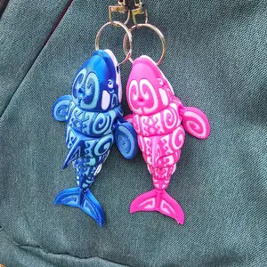 Articulated Beluga Whale Keychain, Fidget Toy, zipper pull, Stress Toy, Backpack, bag charm