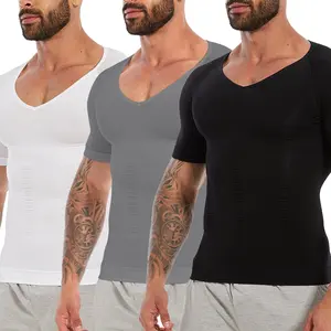 1-2 Pack Menswear Compression Tank Top Underwear Shirt Shapewear Body Shaper Undershirt Breathable Lightweight Stretchy Workout Clothes Fabric Soft Dress Stylish Plain Sports