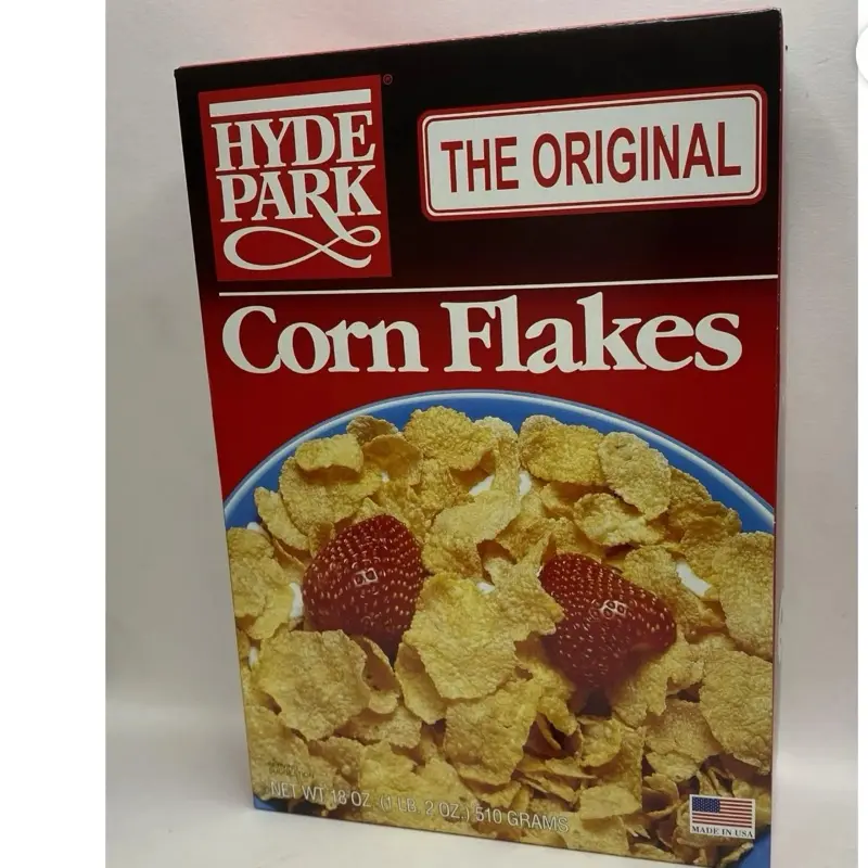 Hyde Park The Original Corn Flakes Cereal 10 oz Box Made in USA Hyde Park The Original Corn Flakes Cereal 10 oz Box Made in USA
