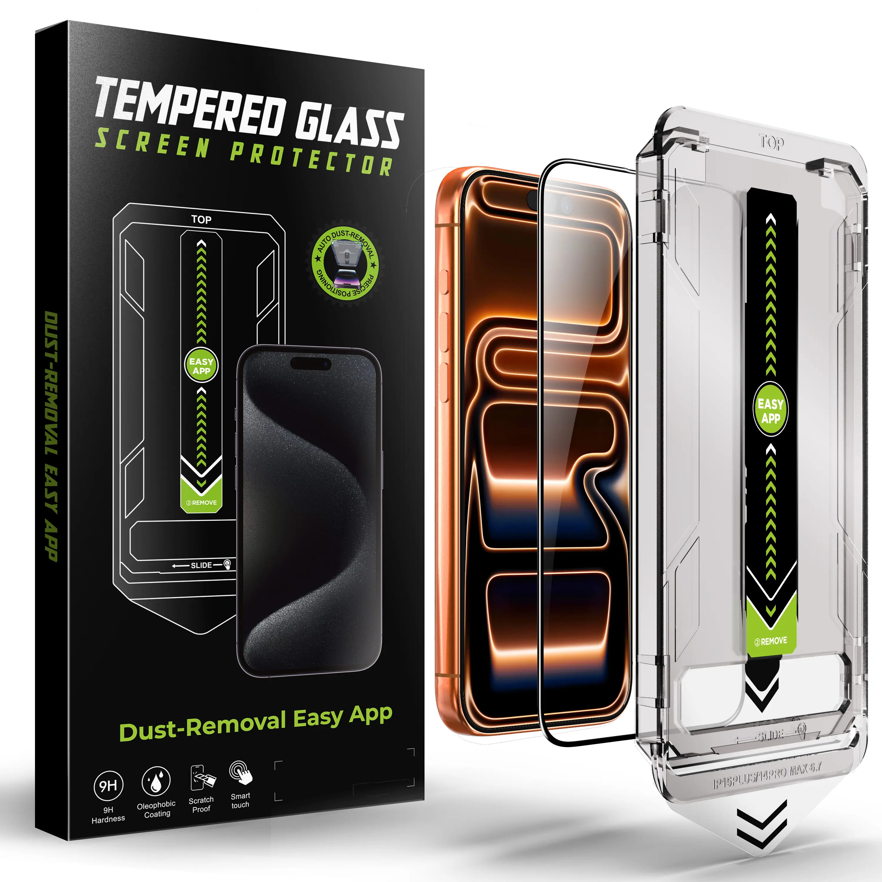 HENKEY-Privacy Screen Protector for iPhone 17pro/iPhone 16/iPhone 16 Pro/iPhone 13, Anti-Glare Display Filter, 9H Tempered Glass, Full Coverage, Anti-Fingerprint, Auto Dust-Elimination, No Bubble, Easy Installation