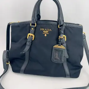 Pre-owned PRADA leather Crossbody Bags Nylon Convertible Buckle bag