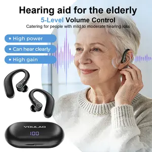 VOULAO Hearing Aids Wireless Earbuds, In Ear Hearing Aids, In Ear Bluetooth Headphones, For Elderly,  With Digital Display Charging Case, Over 48 Hours of Battery Life, compatible with iOS/Android
