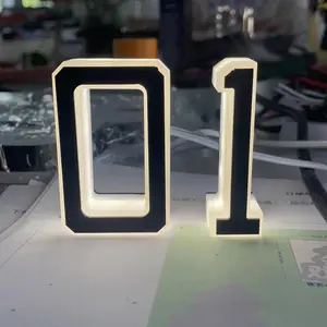 Modern House Number LED Sign Lamp, Lighted House Number, Waterproof 2.6 Inch Address Identifier, Outdoor Use, DIY Personalized Farmhouse Lighting