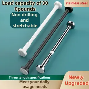 Multifunctional Telescopic Rod, No Drilling Required, Easy Installation, Shower Curtain Rod, Door Curtain Rod, Wardrobe Support Rod, Clothes Drying Rod, Towel Rack, Curtain Rod, Bathroom Accessories, Bedroom Accessories