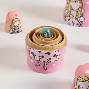 Matryoshka Dolls, 5 Counts/set Russian Wooden Nesting Dolls, Cartoon Dolls, Hanging Decor for Home, Perfect Gifts for Christmas and Thanksgiving