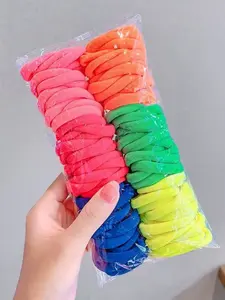 100 Pcs Thick Soft Nylon Hair Ties Scrunchies for Women Girls Kids, Non-Slip Seamless Elastic Hair Bands, High Stretch Ponytail Holders