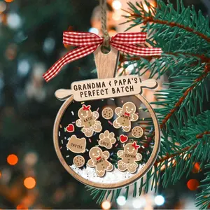 Personalized Family Member Shaker Ornament, Family 4D Shake Ornament, Gingerbread Family Ornament, Family Christmas Gifts, Keepsake