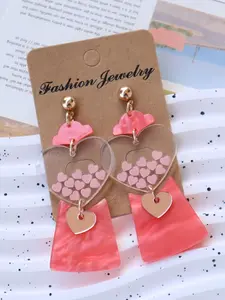 Acrylic Heart Design Dangle Earrings, Cute Creative Party Earrings, Fashion Jewelry for Women & Girls, Trendy All-match & Exquisite Jewelry for Birthday Gift
