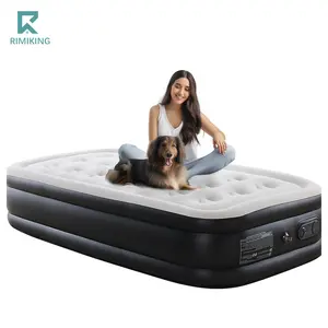 [FathersDayGift] RIMIKING Premium Comfort Air Mattress with Built-in Pump，Ergonomic Support，ComfortCoil Technology，Durable & Puncture-Resistant，QDC-X16IN