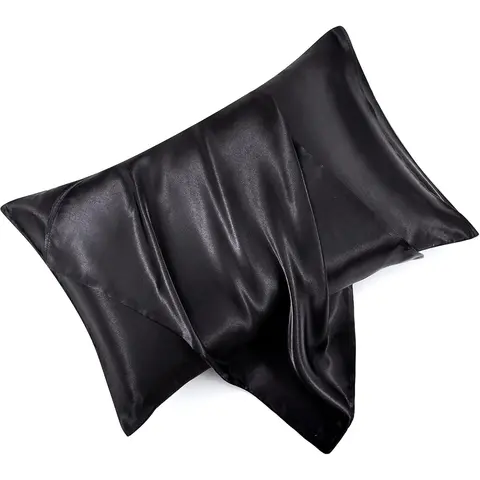 Satin Pillowcase Standard Set of 2 with Envelope Closure，Silk Pillowcase for Hair and Skin