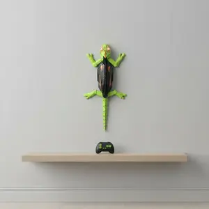Wall Climbing RC Chameleon Toy for Kids Rechargeable Remote Control Lizard Toy with LED Eyes Dual Mode Floor Wall Driving Halloween Christmas Birthday Gift for Boys Girls