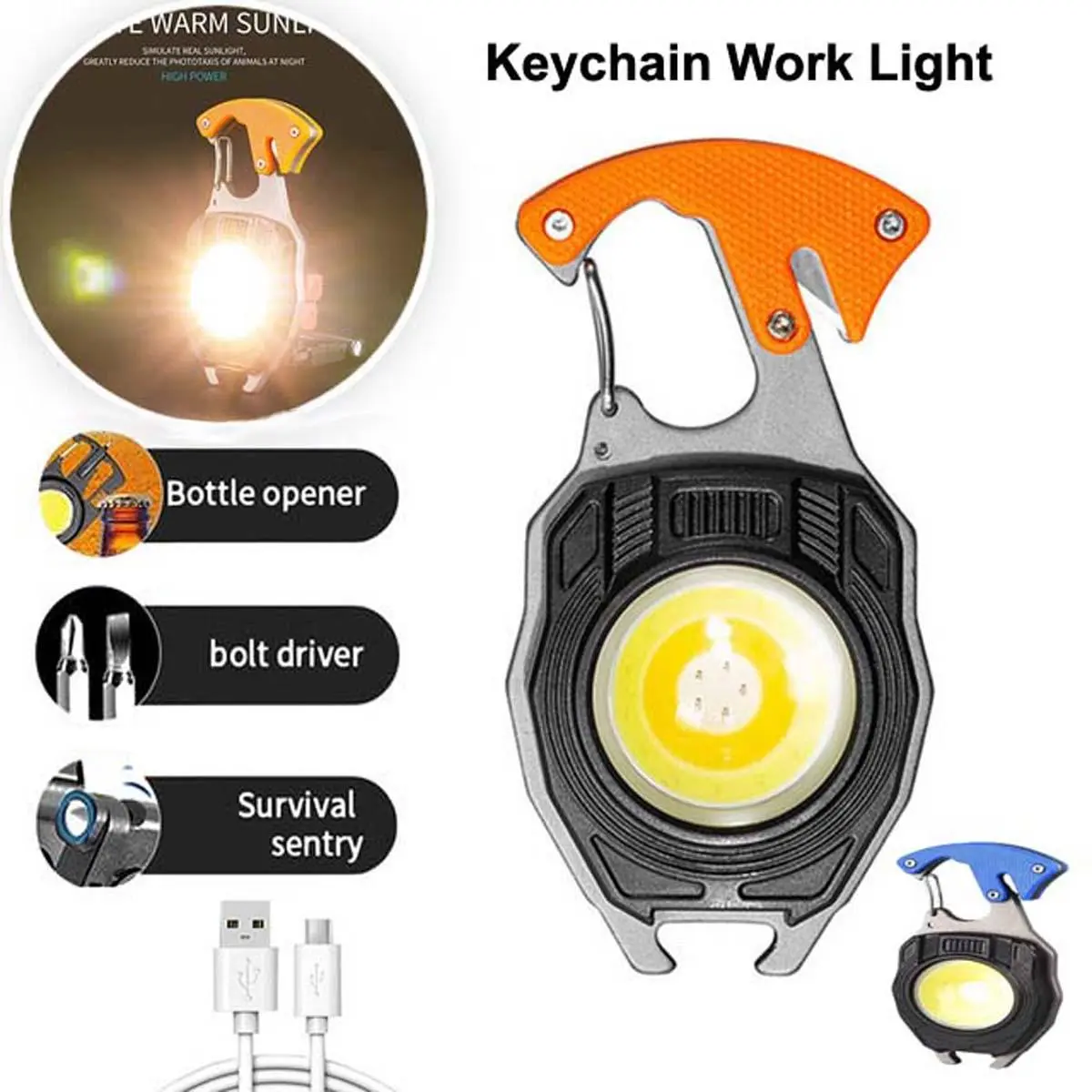 Type-C Charging Home Magnetic Emergency Light Home USE Mini Flashlight Work Light Strong Key Chain Light Type-C Charging Home Magnetic Emergency Light Home USE Mini Flashlight Work Light Strong Key Chain Light