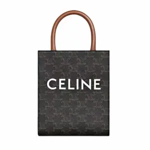 Pre-owned Celine Triomphe Leather Cabas mini Claude Shoulder Bag