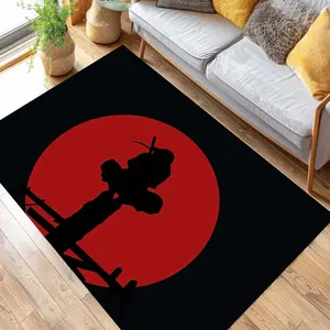 Ninja Rug, Samurai Decor, Japanese Style, Anime Room Accessories, Gaming Room Rug, Anime Manga Rug, Warrior-Themed Mat, Unique Floor Decor