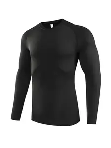 Men's Tight-Fitting Long Sleeve Sports Shirt, Quick-Dry Dry Fit Tech Breathable Gym Workout Top, Ideal for Football Basketball Running