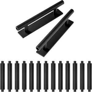 Self-Stick Push Pull Helper Black Hidden Cabinet Handles ABS Plastic for Cabinets Doors Windows Wardrobes Instant Furniture Handles Easy Installation