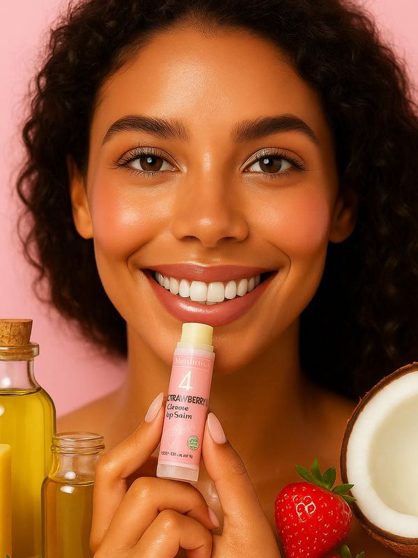 Numbrrrz Organic Lip Balm - Strawberry Scented, USDA Certified, 0.5 oz | 14g, Fruity Freshness for Smooth Lips