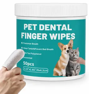 Pet Teeth Cleaning Wipes for Dogs & Cats, Vet-Recommended Remove Bad Breath & Plaque & Tartar Buildup, Dog Tooth Brushing Kit, Dog Breath Freshener, Dogs Toothbrush & Toothpaste Alternatives
