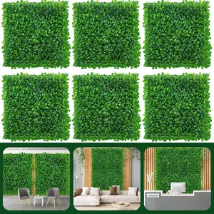 10 count Grass Wall, 10"x10" Faux Hedge Panels, Greenery Wall Panel, Artificial Boxwood Panel, Grass Backdrop Panels for Outdoor Indoor Garden Yard Fence Backyard Decor
