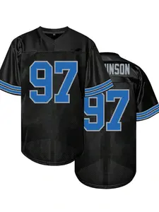 Men's Football Jersey 97 Black  Embroidered Sports T-Shirt, Fitness Training Casual Short-Sleeved Shirt