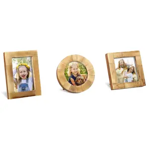 Handicrafts Home Baby Picture Frame for Newborn Girls and Boys Shower Frames Set of 3 Antique/Brown – Christmas Gifts