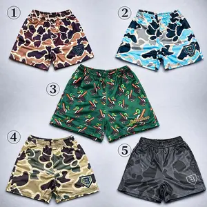 Camo Graphic Basketball Mesh Shorts – Lightweight Summer Athletic Sports Shorts for Youth & Adults