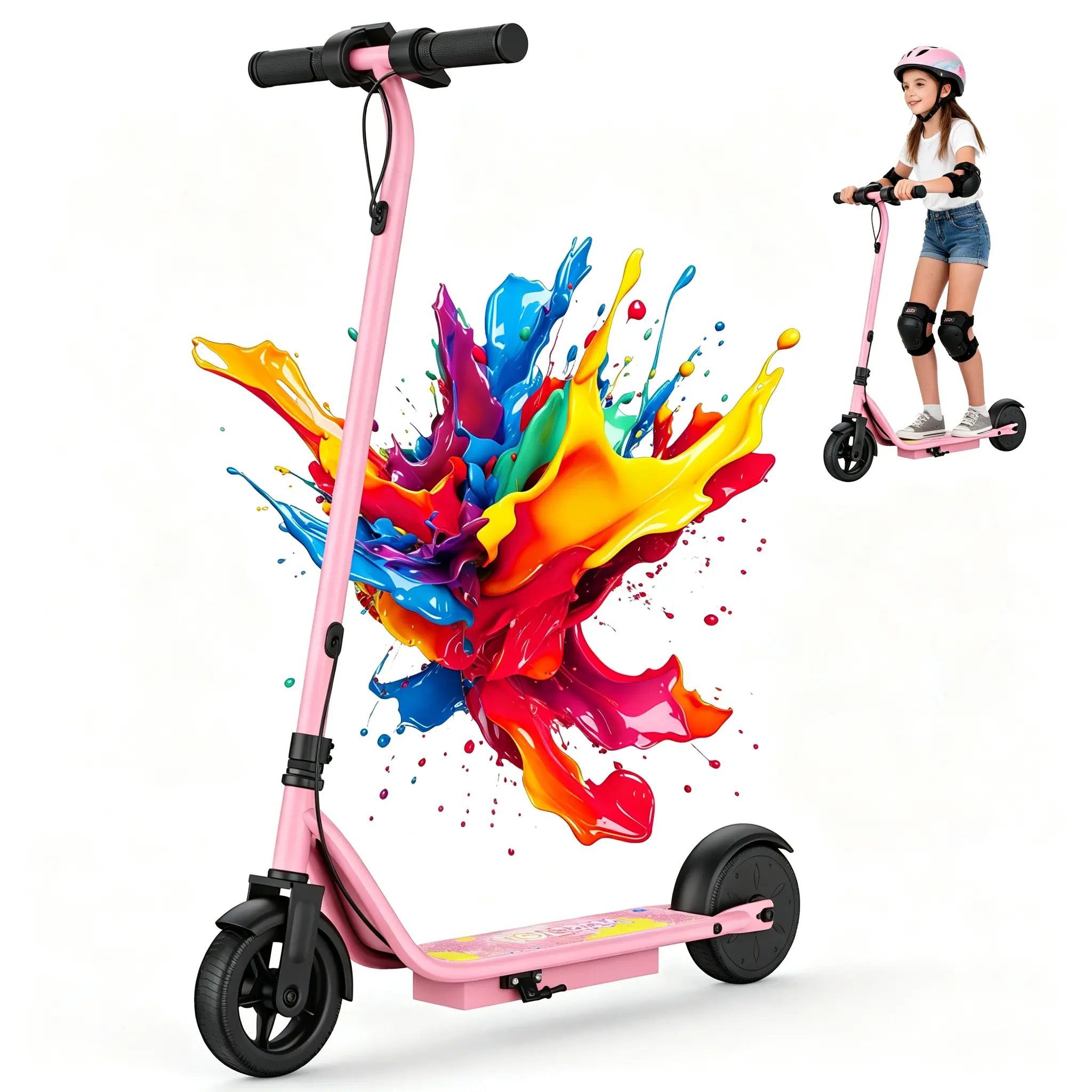Kids Electric Scooter - 250W Motor, 9 MPH Max Speed, 3 Speed Modes, 6.5-Inch Solid Tires, Lightweight Design, Safe for Back to School Outdoor Rides (Sports & Outdoor Electric Scooter Equipment) Foldable
