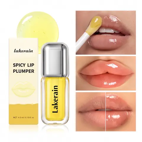 [NEW Shades] Spicy Lip Plumper - Fuller-Looking LipPlumper Gloss, Non-Sticky, High-Shine Finish