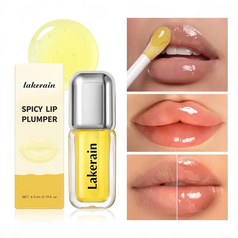 [NEW Shades] Spicy Lip Plumper - Fuller-Looking LipPlumper Gloss, Non-Sticky, High-Shine Finish