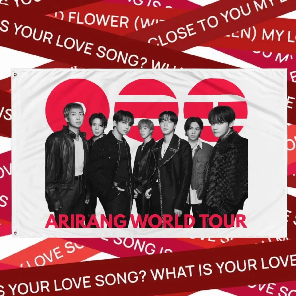 Arirang 2026 World Tour Print Durable Non-toxic Decorative Tapestry - 40x30, Kpop Merch, Living Room Wall Decor, Room Wall Banner Gift for Kpop Fans