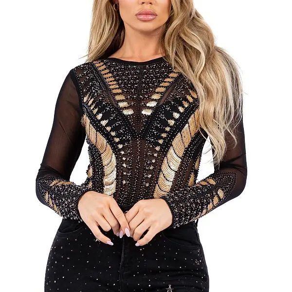 Women's Casual Round Neck Bodysuit Top - Stylish, Comfortable Fit, 1-Piece, Suitable for Daytime Casual & Going Out Occasions, Style