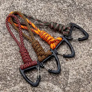 Triangle Buckle Paracord Lanyard Keychain Tactical Backpack Accessories Safety Hand Wrist Strap Fall Protection