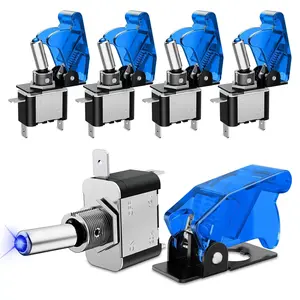 Nilight 5Pcs 3-Pin SPST ON-Off Blue LED Toggle Light Switch for Automotive & Motorcycle Car Electronics