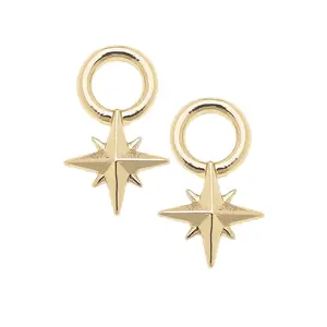 North Star Huggie Charm (Set of 2) in Shiny Gold